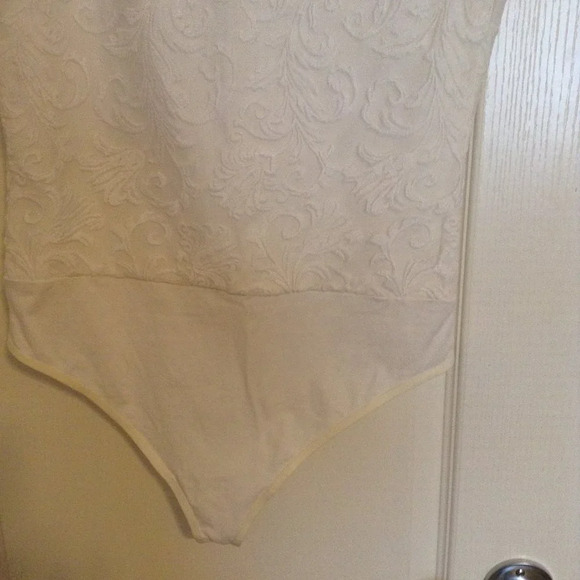 White Lace Bodysuit Women's Crew Neck Lingerie One Piece Cottage Core Sexy Bride - Picture 5 of 8